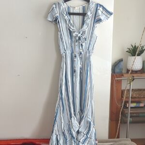 Striped Blue and White Women's Dress